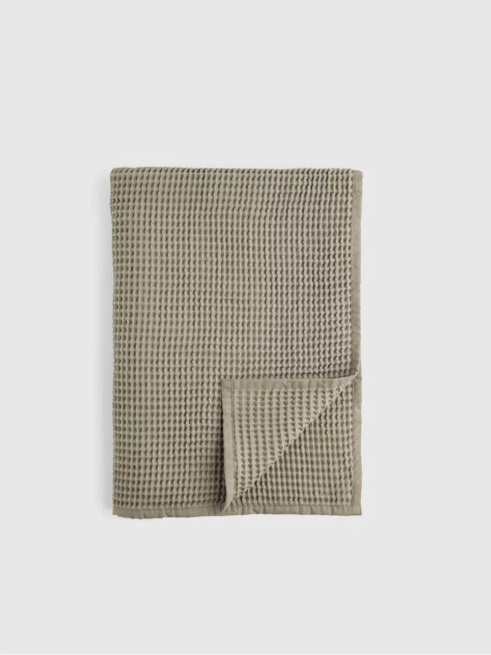 Organic Waffle Throw Dried Sage Green 50 x 70